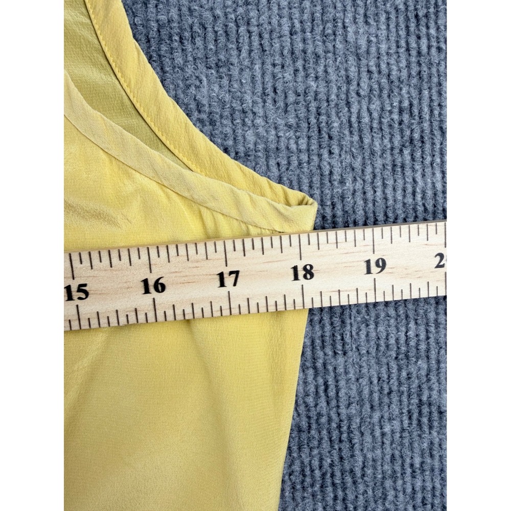 Allison Taylor Womens Yellow 100% Silk Sleeveless Blouse Top Size S - Picture 3 of 5